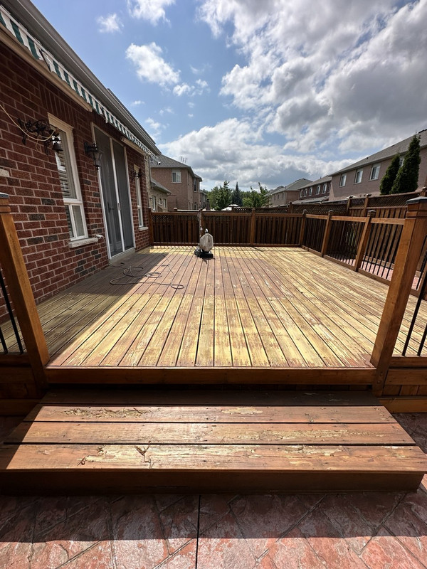 Power washing deck